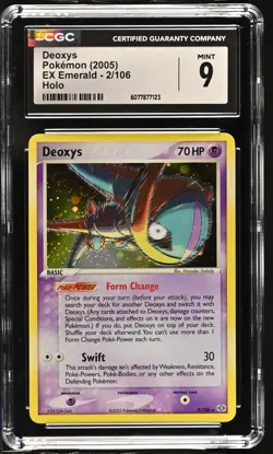 CGC 9 MINT Deoxys 2005 EX Emerald 2/106 Holo Pokemon Card - Image 1
