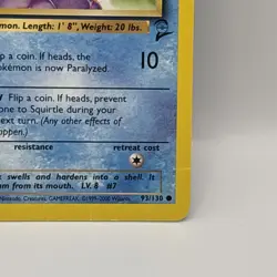 Squirtle 93/130 base set 2 pokemon card - Image 2