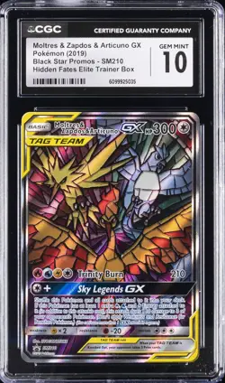 2019 POKEMON BLACK STAR PROMO #SM210 MOLTRES & ARTICUNO & ZAPDOS CGC 10 - Image 1