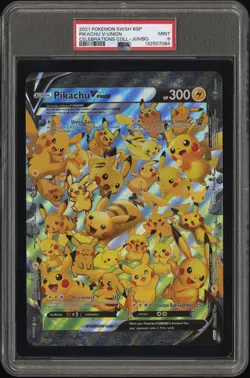 2021 Pokemon Celebrations Collection SWSH Pikachu V-Union Jumbo Promo PSA 9 - Image 1