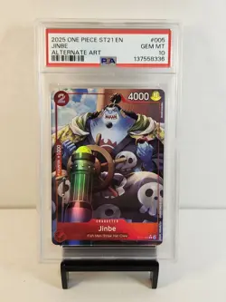 2025 One Piece Starter Deck ST-21 EN #005 Jinbe Alternate Art PSA Gem 10 POP 30 - Image 1