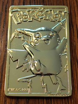 PIKACHU Pokemon 23K Gold Plated Trading Card 1999 Burger King Limited Edition - Image 2