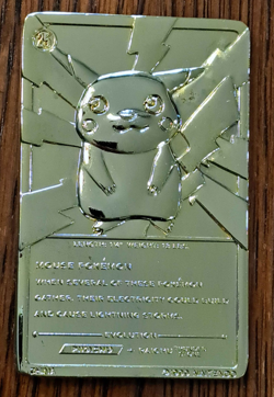 PIKACHU Pokemon 23K Gold Plated Trading Card 1999 Burger King Limited Edition - Image 3