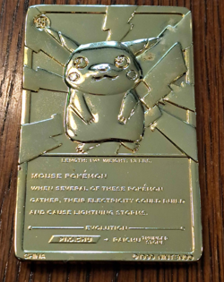 PIKACHU Pokemon 23K Gold Plated Trading Card 1999 Burger King Limited Edition - Image 4