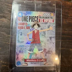 One Piece College Basketball US Voyage Monkey.D.Luffy Card - Image 1