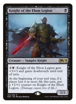 MTG - 1 x Knight of the Ebon Legion - Rare Vampire - Core Set 2020 (M20) - M/NM - Image 1