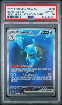 2023 POKEMON MEW EN-151 SPECIAL ILLUSTRATION RARE #200 BLASTOISE EX PSA 10 - Image 1