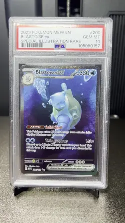 2023 POKEMON MEW EN-151 SPECIAL ILLUSTRATION RARE #200 BLASTOISE EX PSA 10 - Image 2