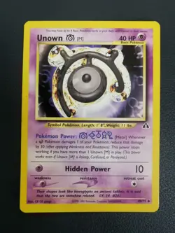 Pokemon Card Unown M 49/75 Neo Discovery Uncommon - Image 1