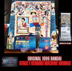BANDAI One Piece Hyper Battle STAGE 1 CARD VENDING MACHINE SIGNAGE USED IN 1999 - Image 1