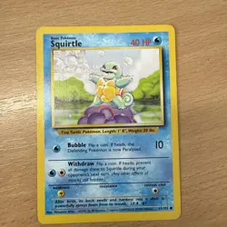 Pokemon TCG Squirtle Base Set 63/102 Regular MP. - Image 1