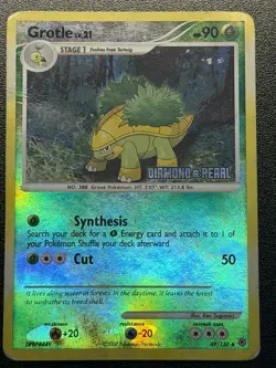 2007 Pokemon Diamond & Pearl Grotle Lv.21 49/130 Reverse Holo Uncommon Stamped - Image 1