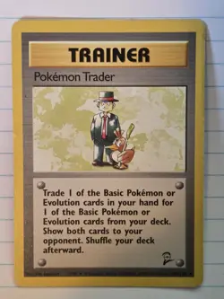 Pokemon Trader 106/130 Trainer Rare Pokemon 2000 Base Set 2 MP - Image 1