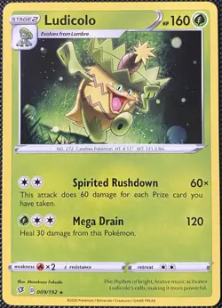 Ludicolo 009/192 Swsh02: Rebel Clash Regular - Pokemon Card - Image 1