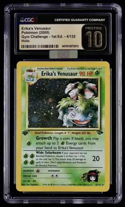 Pokemon Erika's Venusaur 1st Edition Gym Challenge 4/132- CGC Pristine 10 MBA 💎 - Image 1