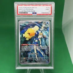 2025 POKEMON DRI EN-DESTINED RIVALS ILLUSTRATION RARE #193 MISTY'S PSYDUCK PSA 9 - Image 1