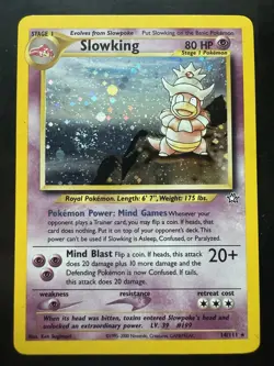 Pokemon Slowking Holo SWIRL Unlimited 14/111 Neo Genesis (LP) - Image 1