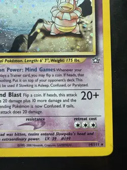 Pokemon Slowking Holo SWIRL Unlimited 14/111 Neo Genesis (LP) - Image 5