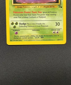 Pokemon TCG Muk 28/62 Fossil Set Rare Near Mint 1999 WoTC Unlimited - Image 3