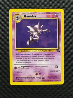 Pokemon TCG Haunter 21/62 Fossil Set Rare Near Mint 1999 WoTC Unlimited - Image 1
