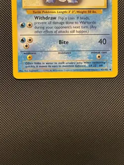 Pokemon TCG Wartortle 42/102 Base Set Uncommon Near Mint 1999 WoTC - Image 4