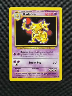 Pokemon TCG Kadabra 32/102 Base Set Uncommon Near Mint 1999 WoTC Unlimited - Image 1