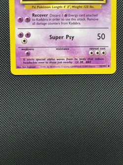 Pokemon TCG Kadabra 32/102 Base Set Uncommon Near Mint 1999 WoTC Unlimited - Image 4