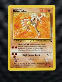 Pokemon TCG Hitmonlee 21/62 Fossil Set Rare Near Mint 1999 WoTC Unlimited - Image 1