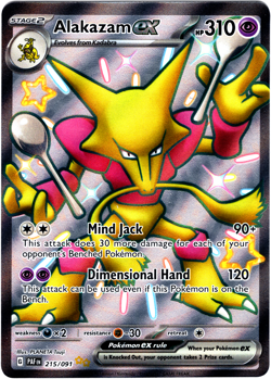 Alakazam ex 215/091 Pokemon TCG Paldean Fates Shiny Full Art Ultra Rare Card NM - Image 1