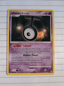 Unown T 67/123 Diamond & Pearl Mysterious Treasures Pokemon Card - LP - Image 1