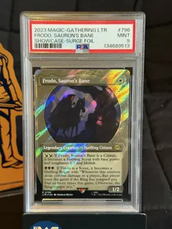 FRODO, SAURON’S BANE MTG Lord of the Rings Showcase SURGE FOIL #796 - PSA 9 - Image 2