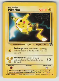 Pikachu 4 Promo Wizards Black Star Promos Pokemon MP - Image 1
