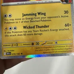 Pokemon TCG: SV10: Destined Rivals - Team Rocket's Zapdos - 070/182 NM ON HAND - Image 5