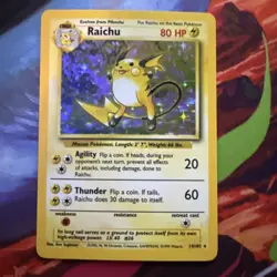Pokemon TCG Raichu Base Set 14/102 Holo 1999-2000 Wizards Base Set Vintage LP - Image 1