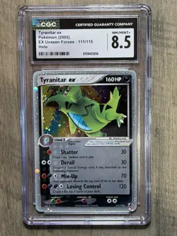 CGC 8.5 Tyranitar ex 2005 Pokemon EX Unseen Forces 111/115 Holo - Image 1