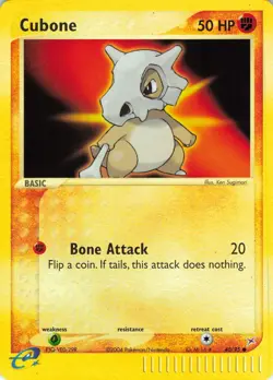 Cubone - 40/95 Team Magma Vs Team Aqua Reverse Holo Pokemon TCG - Image 1
