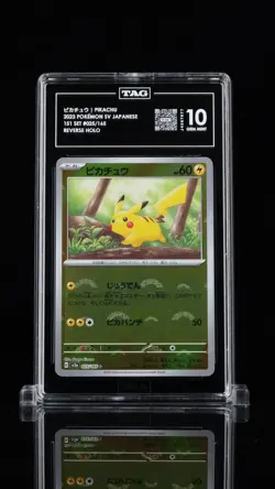 Pokemon Pikachu 025/165 SV151 Poke Ball Reverse Holo TAG 10 Gem Mint PSA - Image 1