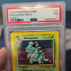 Pokemon Base Set 2 Nidoqueen Holo Rare 2000 PSA 7 #12 SWIRL 🌀 - Image 1
