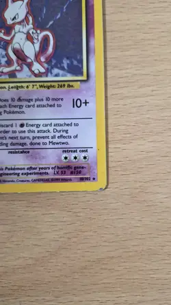 Pokemon TCG Base Set Mewtwo Holo Rare 10/102 HP - Image 5