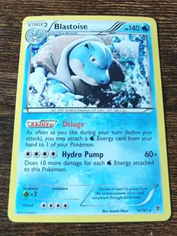 Pokemon Blastoise 16/101 Plasma Blast Holo Rare NM - Image 1