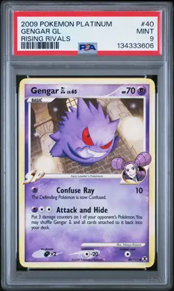 2009 Pokemon Platinum Rising Rivals #40 Gengar Gl Rising Rivals PSA 9 - Image 1