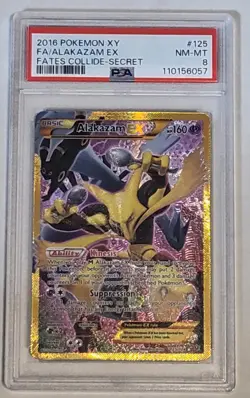 Alakazam EX Fates Collide 125/124 Full Art Holo Secret Rare Pokemon TCG PSA 8 - Image 1