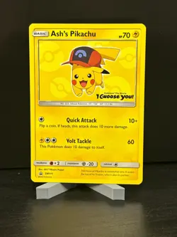 Pokemon TCG Pokemon Ash's Pikachu SM111 "I Choose You" Black Star Promo - Image 1