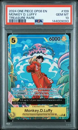 PSA 10 GEM MINT Monkey.D.Luffy Treasure Rare Two Legends OP07-109 - Image 2