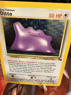 Ditto Holo Fossil 3/62 LP+ Vintage WOTC Pokemon Card - Image 2