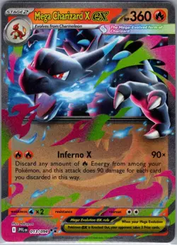 Mega Charizard X ex 013/094 ME02: Phantasmal Flames - Pokemon Card - NM - Image 1