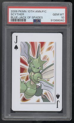 2006 Pokemon 10th Anniversary Playing Cards - Scyther - Jack of Spades - PSA 10 - Image 1