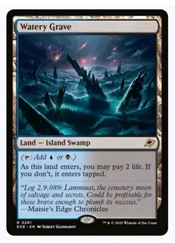 1x MTG Watery Grave - Edge of Eternities Rare Land! NM Mint! Ships fast - Image 1