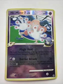 Pokemon TCG Mr. Mime 28/111 Reverse Holo Rare — Rising Rivals 2009 LP - Image 1