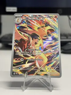 Pokemon TCG Destined Rivals Ethan's Typhlosion Illustration Rare Card 190/182 - Image 1
